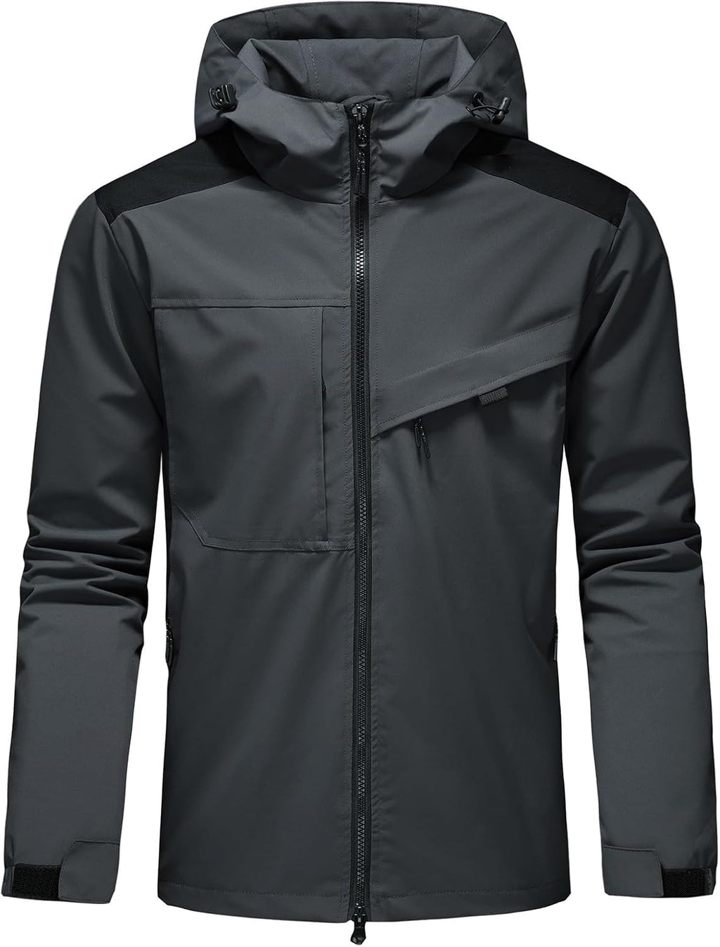 Waterproof Jackets for Men Lightweight Rain Jacket Hooded Raincoat Zip Windbreaker for Running Hiking Travel