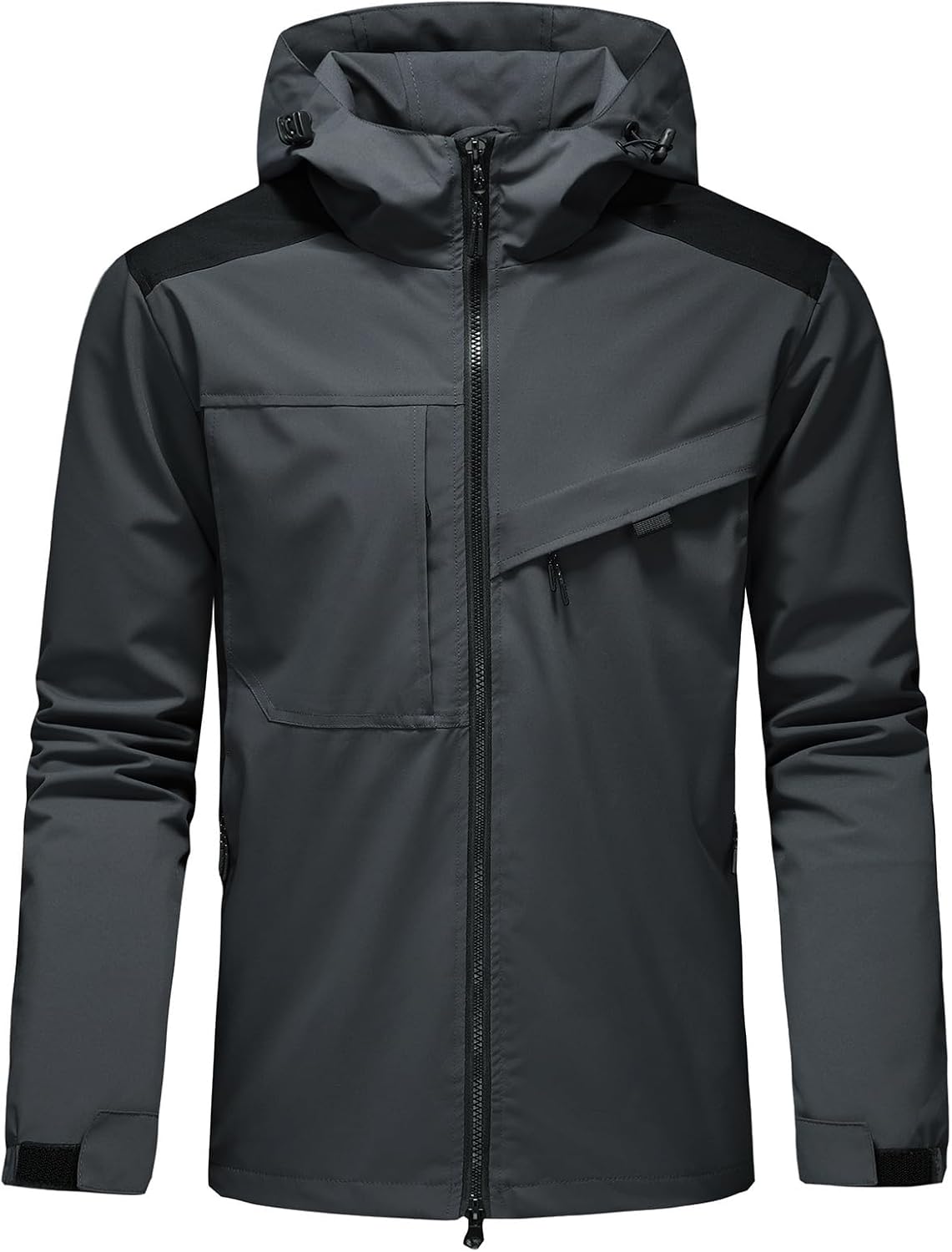 Waterproof Jackets for Men Lightweight Rain Jacket Hooded Raincoat Zip Windbreaker for Running Hiking Travel