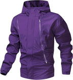 Men's Zip Up Hoodies Jacket Long Sleeve Windbreaker Jacket Outerwear with Pockets