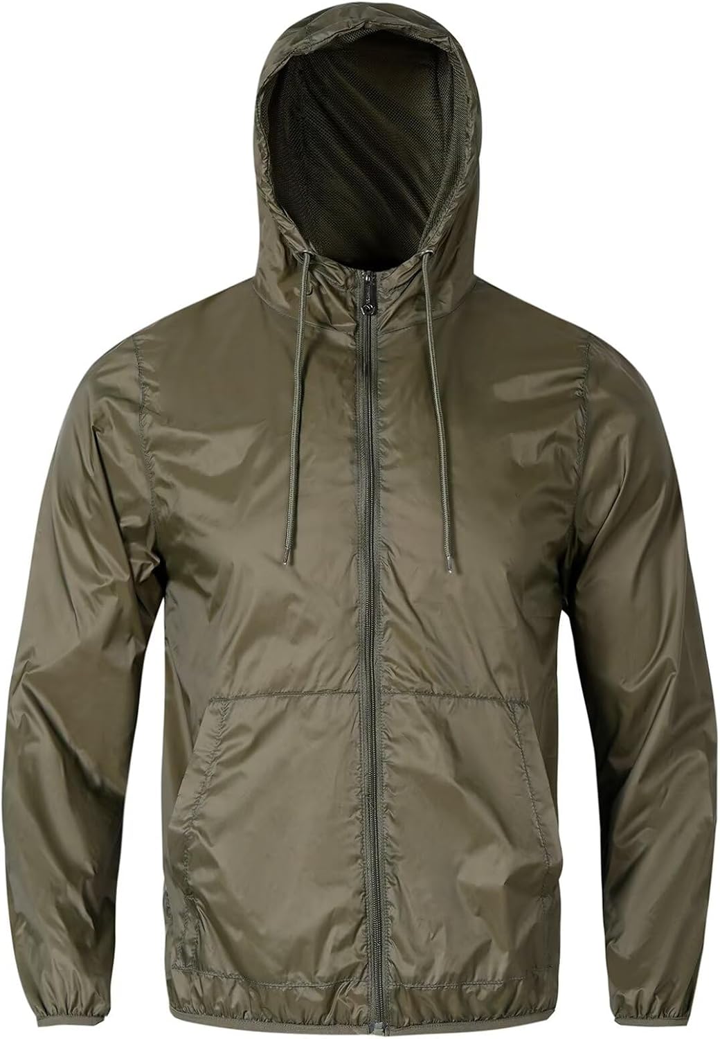 Mens Lightweight Running Jacket Waterproof Cycling Jackets Packable Uv Sun Protection Windbreaker with Hood
