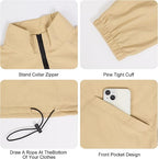 Men's Golf Quarter Zip Pullover with Zipper Pockets Track Jackets Lightweight Windbreaker Hiking Sweatshirt