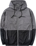 Men's Lightweight Windbreaker Jackets Outdoor Hooded Pocket Raincoat Jacket