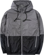 Men's Lightweight Windbreaker Jackets Outdoor Hooded Pocket Raincoat Jacket