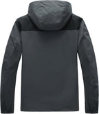 Waterproof Jackets for Men Lightweight Rain Jacket Hooded Raincoat Zip Windbreaker for Running Hiking Travel