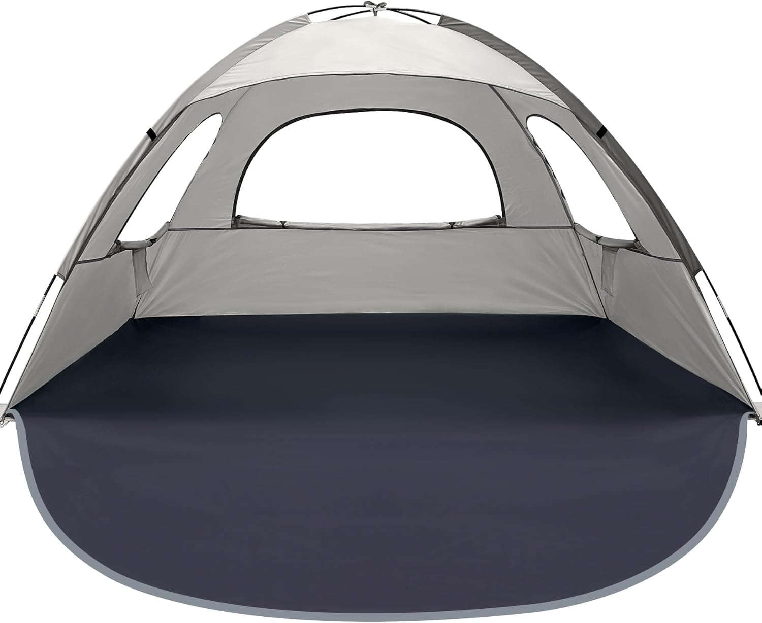 Beach Tent Anti-UV Portable Sun Shade Shelter for 3/4/6/8 Person, Extendable Floor with 3 Ventilating Mesh Windows Plus Carrying Bag, Stakes and Guy Lines