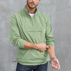 Men's Athletic Quarter Zip Pullover Golf Hiking Running Lightweight Jacket Workout Sweatshirt With Pocket
