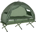 Camping Tent Cot, Folding Tent Cot Combo with Mattress, Pillow, Sleeping Bag, Roller Carrying Bag, Off Ground Travel Camp Cot for Hiking, Backpacking