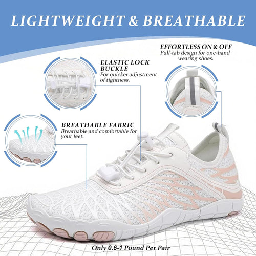 Barefoot Shoes for Women & Men, Grounded Walking Hiking Barefoot Shoes, Wide Toe Box Non-Slip Water Athletic Footwear, Comfortable Vitality Barefoot Footwear, Trail Running Sneakers Unisex