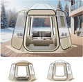 Pop up Sports Tent, 8 Sizes Optional Clear Bubble Tent for 1-6 Person, Waterproof Outdoor Pod with Floor Mat & Top Cover, Garden Igloo Dome Tents Camping Shelter for Sports Watching