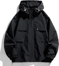 Mens Jacket Casual Lightweight Hooded Windbreaker softshell Easy-Care Zip-Up Versatile Outdoor Comfort Activities Coat