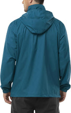 Men's Rain Jacket Waterproof Lightweight Packable Rain Shell Raincoat with Hood for Golf Hiking Travel