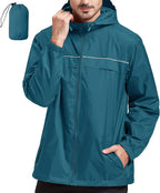 Rain Jacket Men Waterproof Windbreaker, Lightweight Hooded Raincoat for Daily Casual